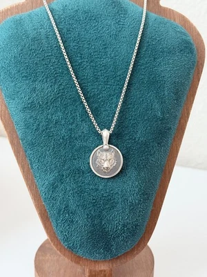 Амулет кулон волк Petrvs из стерлингового серебра David Yurman с цепочкой в коробке 24 дюйма - Изображение 1 из 3