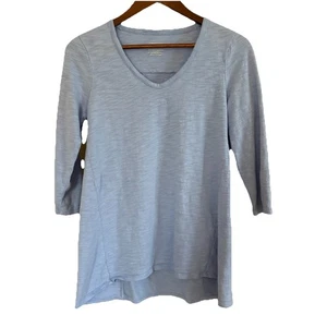 Chico's Mujer Manga 3/4 “The Ultimate Tee” Azul Claro Cuello en V Talla 0 (pequeña) - Imagen 1 de 12