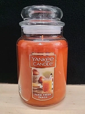 **FARM FRESH PEACH**LARGE YANKEE CANDLE JAR**FRUIT Scent**New - Image 1 of 4