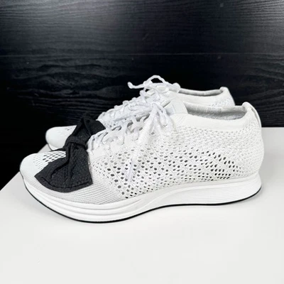 Nike x COMME DES GARCONS talla 7 Flyknit White Racer 2017 arco negro 526628-100 Foto 1 de 4