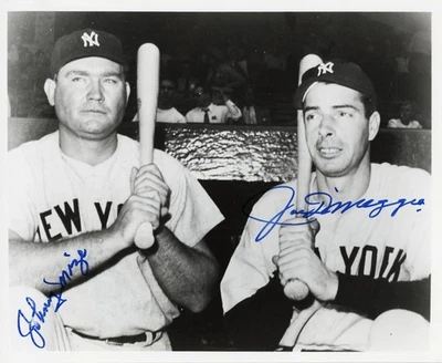 Joe DiMaggio & Johnny Mize Signed Autographed Photo New York Yankees PSA/DNA - Image 1 of 2