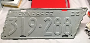 ANTIKES NUMMERNSCHILD TENNESSEE STAATLICHE FORM VON 1936 - VERKAUFT WIE BESEHEN - Bild 1 von 9
