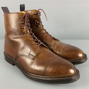 CROCKETT & JONES Size 10 Brown Leather Cap Toe Boots