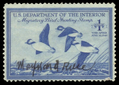 RW15S — Federal duck stamp signed by artist Maynard Reece - Image 1 of 2