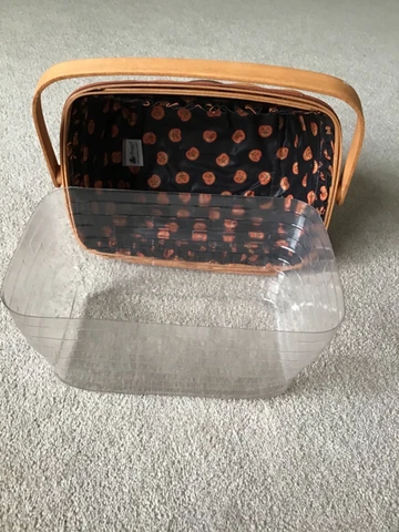 Longaberger 1994 Boo Halloween Basket Black Orange Pumpkin Lining Cover