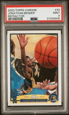 2003 Topps Chrome Jonathan Bender #33 Indiana Pacers Refractor PSA 9 Mint - Image 1 of 2