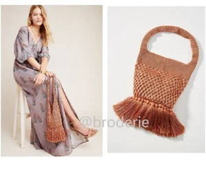 Neu mit Etikett Anthropologie Barbara gehäkelte Clutch neu rosa Farbe - Bild 1 von 5