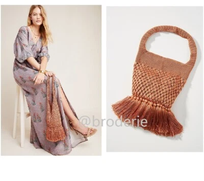 NWT  Anthropologie Barbara Crocheted Clutch new rose color - Image 1 of 4