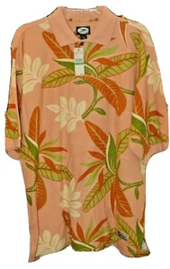 Polo uomo TOMMY BAHAMA salmone multi cotone hawaiano manica corta TG L nuova con etichette - Foto 1 di 8