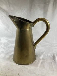 Vintage Antique Brass Jug Pitcher Art Nouveau Arts Crafts 29 JM Pub Bar Kitchen - Picture 1 of 24