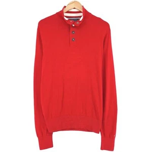 Tommy Hilfiger Suéter Premium De Cuello Botón Rojo Para Hombre Talla M - Imagen 1 de 7
