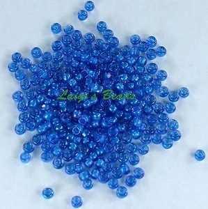 8/0 Round TOHO Japan Glass Seed Beads # 309-Lt. Sapphire/Opaque Blue Lined 10g - Picture 1 of 2