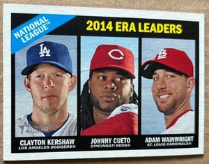 CLAYTON KERSHAW 2015 TOPPS HERITAGE '14 ERA LEADERS Card #221 EX-MT Condition - Picture 1 of 2