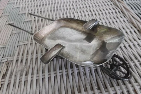 Mid Century Maciel Mexico Sterling Silver Wheel Barrow Ashtray Ash Tray Cover
