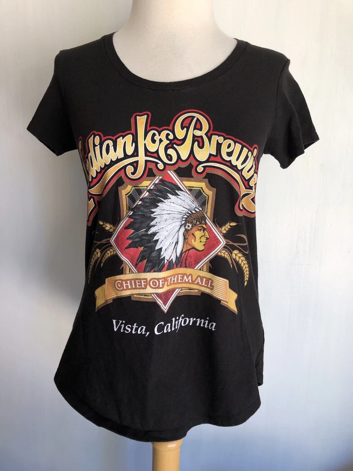 INDIAN JOE BREWING "Chief Of Them All" Vista California Craft Beer T-Shirt Small - Image 1 of 4