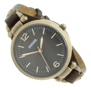 Fossil Georgia reloj de pulsera para mujer cuero acero inoxidable cobre ES-3200 5ATM Bat nuevo S143 - Imagen 1 de 2