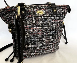 Juicy Couture Tweed Shimmer Crossbody Mini Tote Bag Schwarz Silber Pink 3036 - Bild 1 von 11