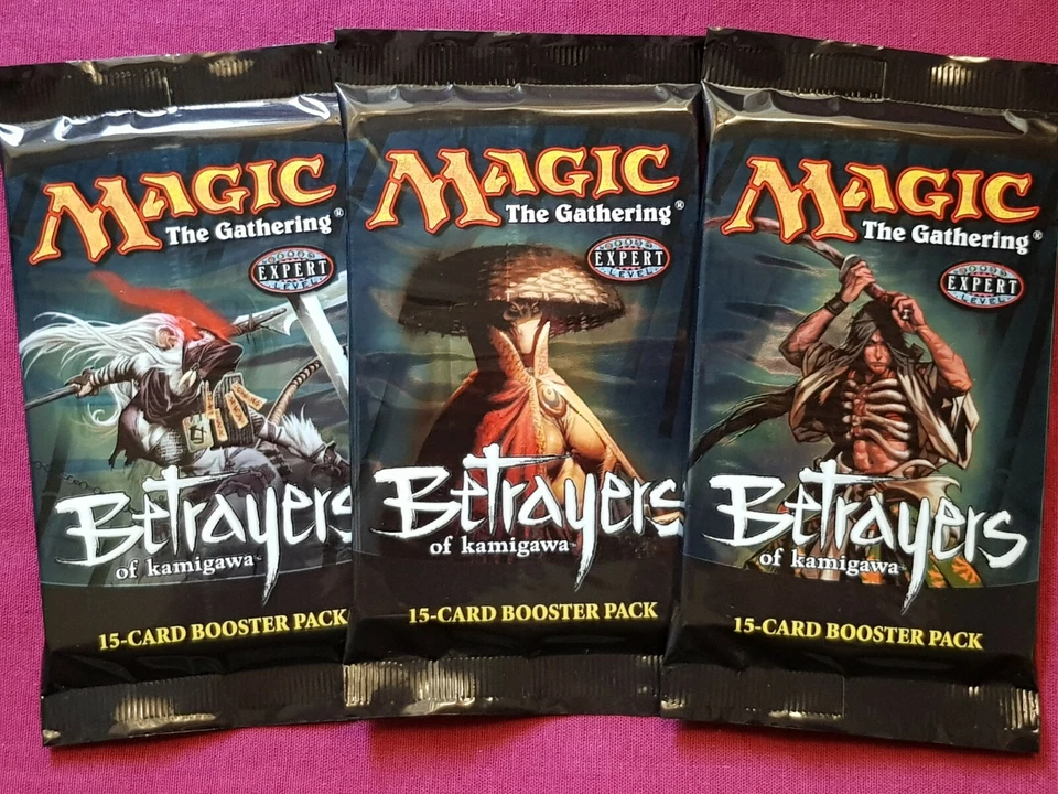Magic The Gathering BETRAYERS OF KAMIGAWA New Sealed Booster ALL 3 PACK ART MTG - Image 1 of 2