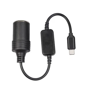 USB C to 12V Cigarette Lighter Adapter Black USB C Male to 12V Adapter 5.9ft - Picture 1 of 6