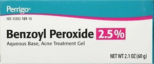 Perrigo Benzoyl Peroxide 2.5% Aqueous Base Acne Treatment Gel 2.1 Oz Pack of 3 - Picture 1 of 4