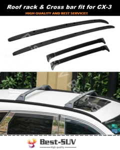 4Pcs Fit for Mazda CX-3 CX3 2016-2021 Aluminum Roof Rail Rack Cross Bar Crossbar - Picture 1 of 6