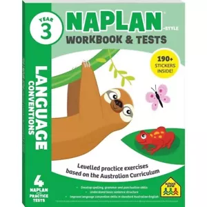 2022 Year 3 Naplan Style LANGUAGE CONVENTIONS Workbook Hinkler Book School Zone - Picture 1 of 3