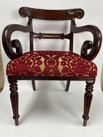 Pair of Mahogany Arm Chairs Regency Style Cover