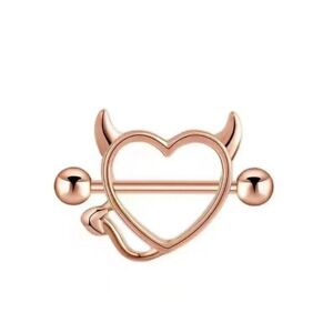 1Pair Cute Nipple Bar Ring Stainless Steel Nipple Rings Body Piercing Jewelry
