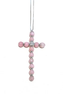 Collarino diWa Jewels Croce Agata Rosa sfumata Argento Sterling Stilizzata - Immagine 1 di 4