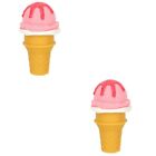 2 Pink Plastic Simulation Cream Child Fake Food Desserts