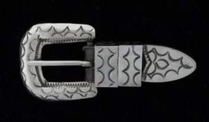Juego de hebillas de cinturón de plata esterlina para guardabosques de la artista navajo Nellie Silver - Imagen 1 de 1