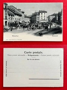 AK WINTERTHUR Schweiz um 1900 Neumarkt mit Pferdekutschen  ( 111007 - Bild 1 von 1