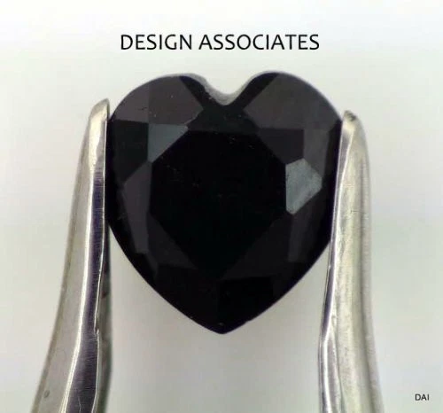 BLACK SAPPHIRE 5  MM HEART CUT EARTH MINED AND TREATED CALIBRATED AAA - Image 1 of 1