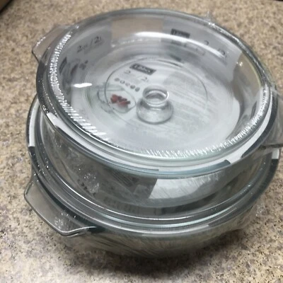 Lot 2 Libbey Baker's like Pyrex Glass Casserole Dish Covered 3.2quart,2 Qt Cover - Image 1 of 4