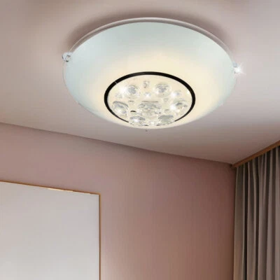 Rotondo LED 8 Watt Illuminazione da Soffitto Soggiorno Vetro Diametro 25 CM - Immagine 1 di 4