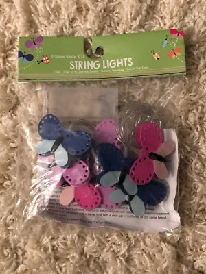Cadena de luces de mariposa 8 LED blancas cálidas que funcionan con pilas para uso en interiores 3,5 pies - G Foto 1 de 4