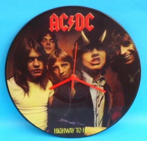 AC/DC CLOCK AC DC Upcycled Vinyl Record Picture Disc Highway To Hell SN12P082 12 - Picture 1 of 6