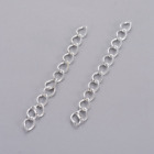 100 x SILVER Plated Necklace Bracelet Extender Extension Chain 50mm x 3.5mm