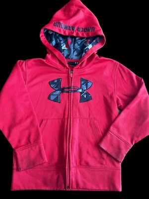 Under Armour Boys Youth Size 6 Red , Camo, Zip Up Hooded Jacket - Image 1 of 4