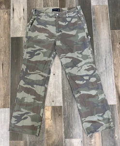 ABERCROMBIE & FITCH MEN'S BAGGGY HUNTING CAMO CARPENTER PANTS WIDE LEG 36 X 34 - Picture 1 of 8