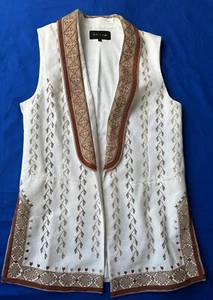 Kobi Halperin Ladies Vest Linen/Cotton Size Med Lined - Picture 1 of 3