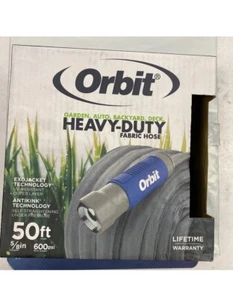 Orbit Heavy Duty Fabric Garden Hose 50 ft. 600 psi Burst strength free shipping. - Picture 1 of 1