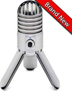 Samson Meteor Micrófono Auriculares Cardioides Monitoreo Silencio Soporte Cromo Retro - Imagen 1 de 12