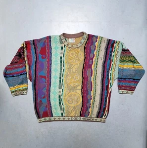Vintage 90er Jahre COOGI 100 % Wolle 3D V-Ausschnitt Pullover Made in AUSTRALIA Biggie Gr. M - Bild 1 von 6