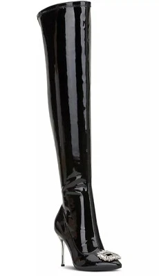 INC International Concepts Women's Black Patten Thigh High Boots, Sizes 5M - Image 1 of 4