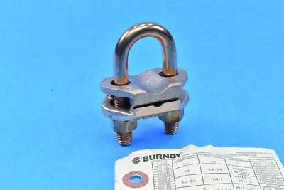 Burndy Copper Grounding Connector Cable to Rod or Pipe 8 AWG 4 AWG 3/8" Pipe 5/8 - Image 1 of 3