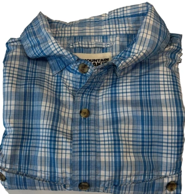 Mountain Khakis Shirt Men's Relaxed Fit XL Blue Plaid Short Sleeve Button Up - Image 1 of 4
