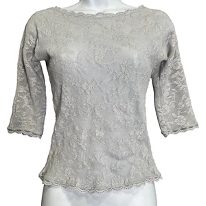Bebe Womens Y2K Metallic Floral Lace Over Top Size L Romantic Whimsigoth Fairy - Picture 1 of 5