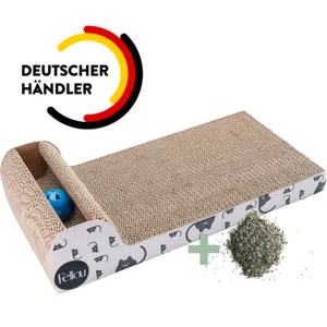 Katzenspielzeug Klingelball Kratzbrett für Katzen mit Anti-Rutsch Bodenstopper  - Bild 1 von 28
