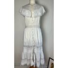Sea New York white cotton  lace trim long dress, US 6